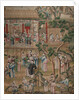 Panel of Chinese wallpaper depicting a theatrical performance by unknown