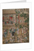 Panel of Chinese wallpaper depicting a theatrical performance by unknown