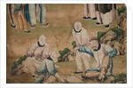 Panel of Chinese wallpaper depicting a theatrical performance, detail by unknown