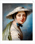 Head of a Girl Wearing a White Hat by William Hoare