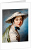 Head of a Girl Wearing a White Hat by William Hoare