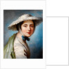 Head of a Girl Wearing a White Hat by William Hoare