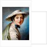 Head of a Girl Wearing a White Hat by William Hoare