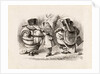 Alice arming Tweedledum and Tweedledee by Dalziel Brothers. Print. England