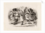 Alice arming Tweedledum and Tweedledee by Dalziel Brothers. Print. England