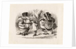 Alice arming Tweedledum and Tweedledee by Dalziel Brothers. Print. England