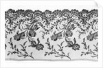 Lace with design of irises by Anonymous
