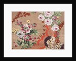 Draft for a woven silk with feathers, flowers, and lace meanders by Anonymous
