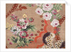 Draft for a woven silk with feathers, flowers, and lace meanders by Anonymous