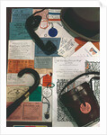 Arrangement of hat, umbrella, binoculars case and various tickets by Curtis Moffat