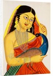 Courtesan holding a peacock by Anonymous