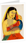 Courtesan holding a peacock by Anonymous
