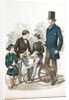 Suits for three boys and a man from the Gazette of Fashion by Unknown