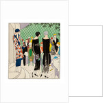 Fashion plate depicting a garden party by Anonymous