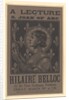 Poster advertising a lecture on Saint Joan on Arc by Hilaire Belloc