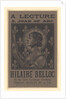 Poster advertising a lecture on Saint Joan on Arc by Hilaire Belloc
