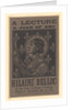 Poster advertising a lecture on Saint Joan on Arc by Hilaire Belloc