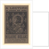Poster advertising a lecture on Saint Joan on Arc by Hilaire Belloc