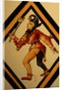 The Betley Window stained glass panel, detail of a court jester by Stuart Cox