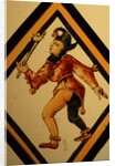 The Betley Window stained glass panel, detail of a court jester by Stuart Cox