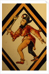 The Betley Window stained glass panel, detail of a court jester by Stuart Cox