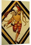The Betley Window stained glass panel, detail of a court jester by Stuart Cox