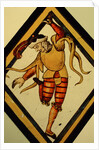 The Betley Window stained glass panel, detail of a court jester by Stuart Cox