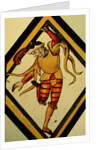 The Betley Window stained glass panel, detail of a court jester by Stuart Cox