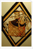 The Betley Window stained glass panel, detail of a man on a hobby horse by Stuart Cox