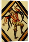 The Betley Window stained glass panel, detail of a court jester by Stuart Cox