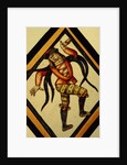 The Betley Window stained glass panel, detail of a court jester by Stuart Cox
