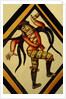 The Betley Window stained glass panel, detail of a court jester by Stuart Cox