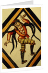 The Betley Window stained glass panel, detail of a court jester by Stuart Cox