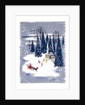 Christmas card depicting a snowscene by Anonymous