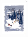 Christmas card depicting a snowscene by Anonymous