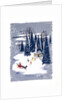 Christmas card depicting a snowscene by Anonymous