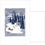 Christmas card depicting a snowscene by Anonymous