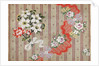 Draft for a woven silk with bows and flowers meander on stripes by Anonymous