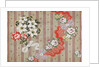 Draft for a woven silk with bows and flowers meander on stripes by Anonymous