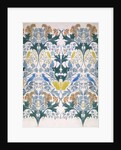 Wallpaper design with stylised flowers and wild animals decoration by Charles Francis Annesley Voysey