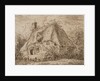 An old thatched cottage with hedge and paling in front by John Constable