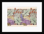 Wallpaper design with bird, flowers and strawberries by Charles Francis Annesley Voysey