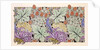 Wallpaper design with bird, flowers and strawberries by Charles Francis Annesley Voysey