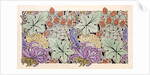 Wallpaper design with bird, flowers and strawberries by Charles Francis Annesley Voysey