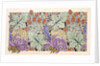 Wallpaper design with bird, flowers and strawberries by Charles Francis Annesley Voysey