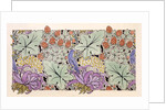 Wallpaper design with bird, flowers and strawberries by Charles Francis Annesley Voysey