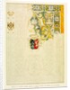 Sketch of a partially coloured-in Spanish leather curtain of the 16th century by William Burges