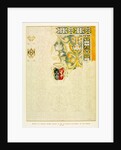 Sketch of a partially coloured-in Spanish leather curtain of the 16th century by William Burges