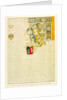 Sketch of a partially coloured-in Spanish leather curtain of the 16th century by William Burges