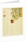 Sketch of a partially coloured-in Spanish leather curtain of the 16th century by William Burges